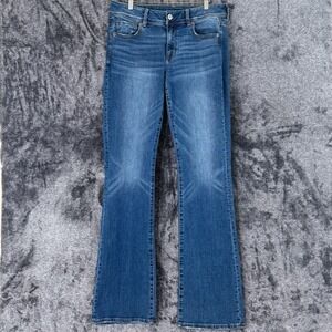 NWT American Eagle Kick Boot Super Stretch Jeans Blue Womens Size 12 XLong